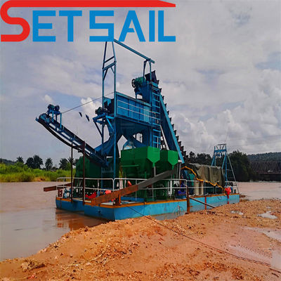 7-30 metros de profundidade de dragagem Cadeia de balde Dredger de ouro e diamante com tela de tamborim