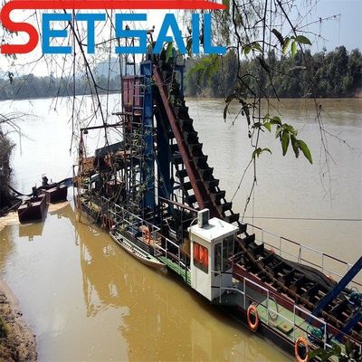 7-30 metros de profundidade de dragagem Cadeia de balde Dredger de ouro e diamante com tela de tamborim