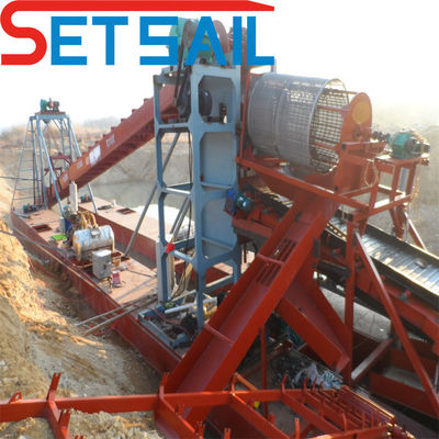 Dredger de mineração de ouro e diamante com balde de cadeia dentro de conjuntos de geradores de motores a diesel