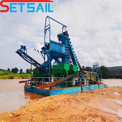 Set Sail 100m3/Hora Bucket Chain Gold Dredger para Seleção e Panning de Ouro a preços acessíveis