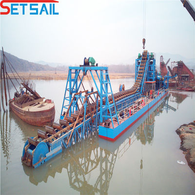 200m3/Hora Dredger de ouro de cadeia de balde para venda na Indonésia Amigável ao meio ambiente