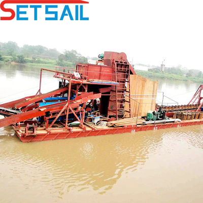 Dredger de mineração de ouro tipo cadeia de balde com serviço pós-venda ao longo da vida e amostras
