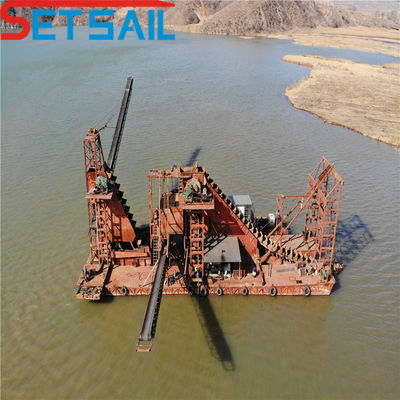Dredger de mineração de ouro tipo cadeia de balde com serviço pós-venda ao longo da vida e amostras
