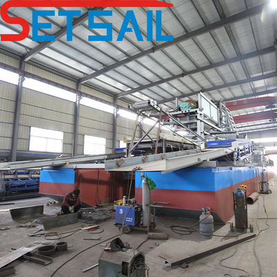 QHM-1 Chain Bucket River Gold and Diamond Dredger com material resistente à corrosão