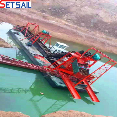 Barco de mineração de ouro e diamantes com âncora comprimento total 38 metros depósito