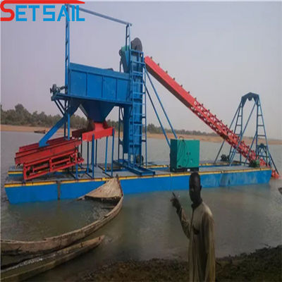 60m3-500m3 Capacidade Motor Diesel Cadeia de Potência Balde Dredger Diamante para River Gold
