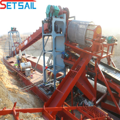 60m3-500m3 Capacidade Motor Diesel Cadeia de Potência Balde Dredger Diamante para River Gold
