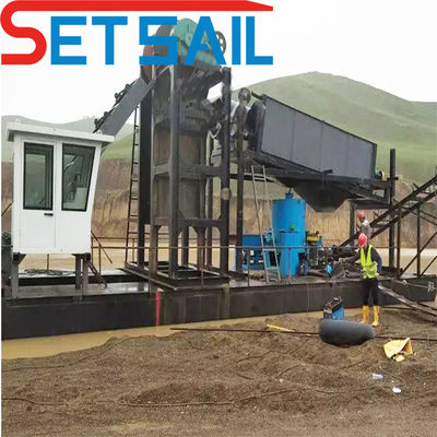 Dredger de ouro de balde de cadeia com máquina de jigging Consumo total de combustível 14L-39L