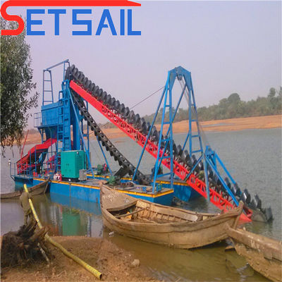 Dredger de mineração de rio de cadeia de balde totalmente automático para o lago Gold e capacidade de 60m3-500m3