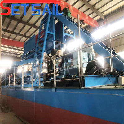 Transporte Via Maré Chain de carga Balde Rio areia Gold Dredger para máquinas de diamante