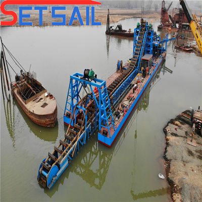 Transporte Via Maré Chain de carga Balde Rio areia Gold Dredger para máquinas de diamante