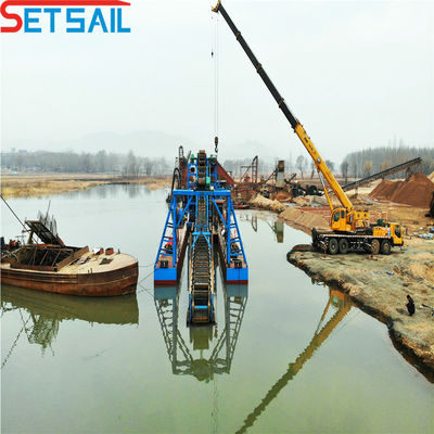 14L-39L Total Consumo de Combustível Cadeia Balde de Ouro Dredger Diamante com Quatro Rodas de Ângulo