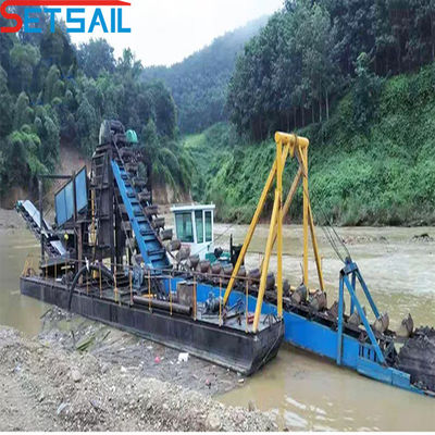 86PCS-100PCS Chain Bucket River Gold Diamond Mining Machinery com chuveiro de agitação