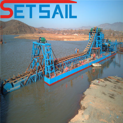60m3-500m3 Capacidade Customizada Chain Bucket Sand Gold Dredger com Trommel Screen