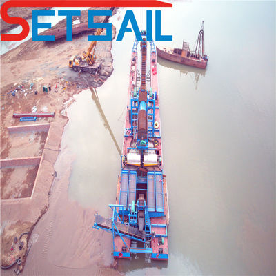 60m3-500m3 Capacidade Customizada Chain Bucket Sand Gold Dredger com Trommel Screen