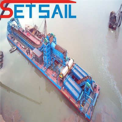60m3-500m3 Capacidade Customizada Chain Bucket Sand Gold Dredger com Trommel Screen