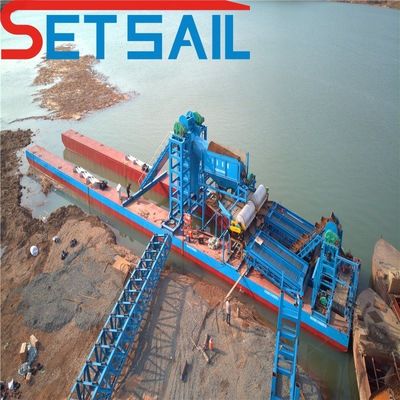 60m3-500m3 Capacidade Customizada Chain Bucket Sand Gold Dredger com Trommel Screen