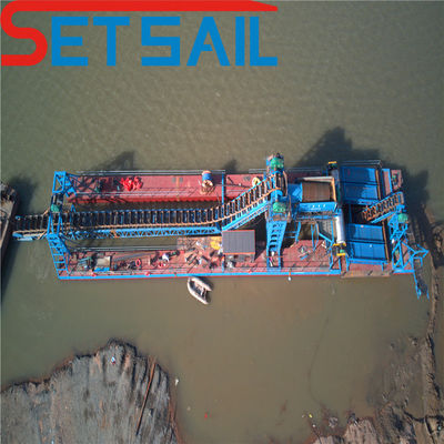 60m3-500m3 Capacidade Customizada Chain Bucket Sand Gold Dredger com Trommel Screen