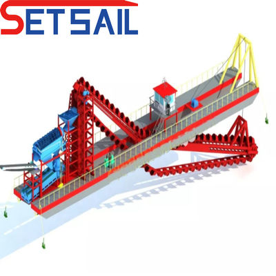 4kw X 3-10kw X3 Dispositivo de Migração Cadeia Balde Dredger de Ouro para Máquinas de Mineração de Rios