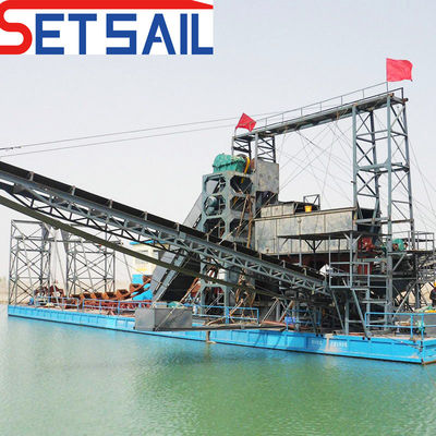 5.5kw-50kw Drum Screen Motor Lake Máquinas de mineração de ouro e diamantes com CTN Chain Bucket