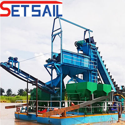 5.5kw-50kw Drum Screen Motor Lake Máquinas de mineração de ouro e diamantes com CTN Chain Bucket