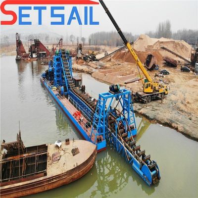 128-176PCS Chian quantidade cadeia balde rio areia navio de ouro com máquinas triturador