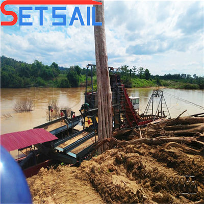 128-176PCS Chian quantidade cadeia balde rio areia navio de ouro com máquinas triturador