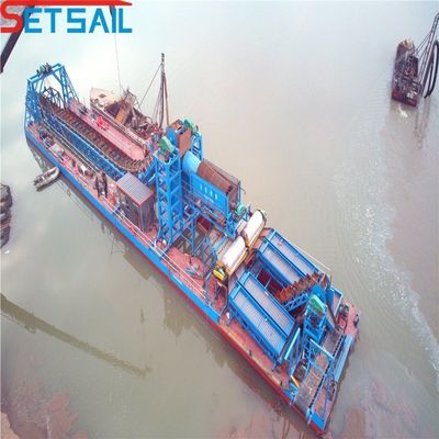 1.0m-2m Dredger de ouro de balde de cadeia alta para operações de mineração suaves em águas rasas
