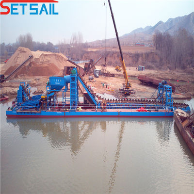 1.0m-2m Dredger de ouro de balde de cadeia alta para operações de mineração suaves em águas rasas