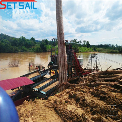 1.0m-2m Dredger de ouro de balde de cadeia alta para operações de mineração suaves em águas rasas