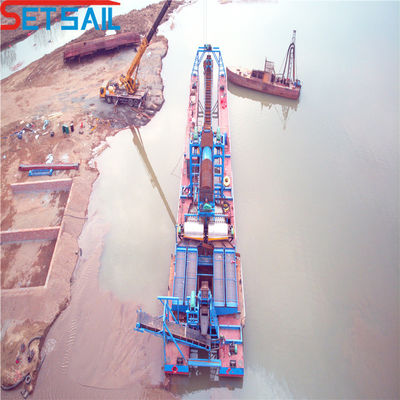 1.0m-2m Dredger de ouro de balde de cadeia alta para operações de mineração suaves em águas rasas