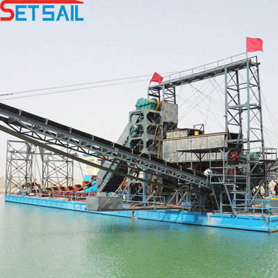 1.0m-2m Dredger de ouro de balde de cadeia alta para operações de mineração suaves em águas rasas