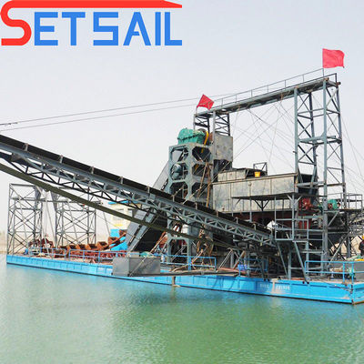 Máquinas de mineração de diamantes Chain Bucket River com dispositivo de migração 4kw X 3-10kw X3