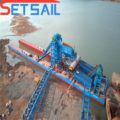 Máquinas de mineração de diamantes Chain Bucket River com dispositivo de migração 4kw X 3-10kw X3
