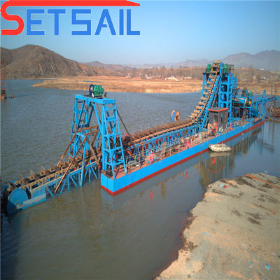 Máquinas de mineração de diamantes Chain Bucket River com dispositivo de migração 4kw X 3-10kw X3
