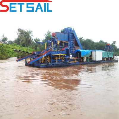 Maquinaria de diamantes Chain Bucket Lake para River Gold Hull Dimensão 23m-49m e QHSS-8