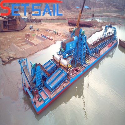 Máquinas de mineração de ouro e diamantes de 75-150 kW com baixa falha de balde com profundidade de dragagem de 7-20 m