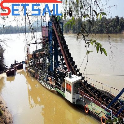 Cadeia de frete marítimo Bucket River Gold Diamond Machinery com e Potência total 95kw-260kw