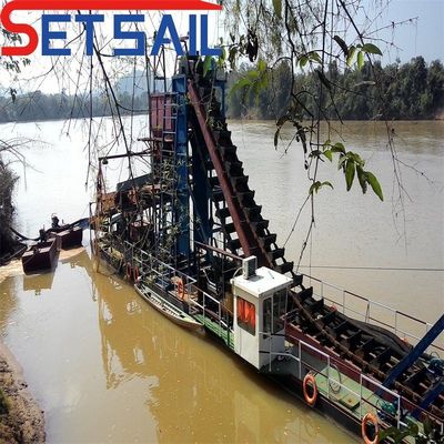 Amostragens Rio Cadeia Balde Equipamento de mineração de ouro com chuveiro de agitação 37kw-150kw Potência