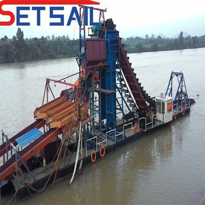Amostragens Rio Cadeia Balde Equipamento de mineração de ouro com chuveiro de agitação 37kw-150kw Potência