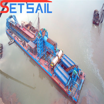 Consumo total de combustível 14L-39L Chain Bucket Dredging River Sand Machinery for gold