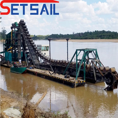 Chain Bucket River Navio de mineração de ouro e diamantes com potência de motor de elevação 7.5kw-100kw