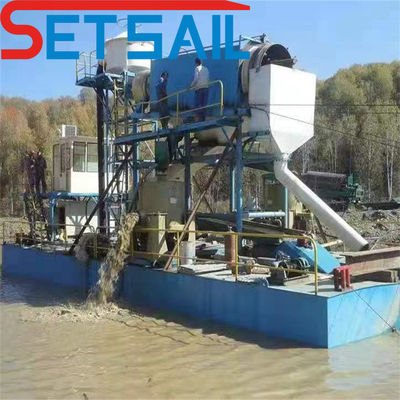 Máquina de dragagem poderosa para mineração de ouro e diamantes Construção durável de aço marinho