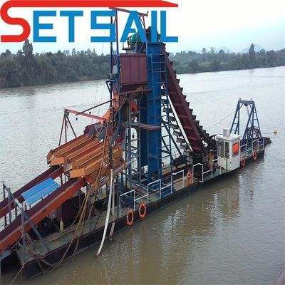 Máquina de dragagem poderosa para mineração de ouro e diamantes Construção durável de aço marinho