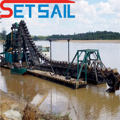 Máquina de dragagem poderosa para mineração de ouro e diamantes Construção durável de aço marinho