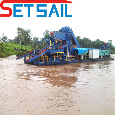 Máquina de dragagem poderosa para mineração de ouro e diamantes Construção durável de aço marinho