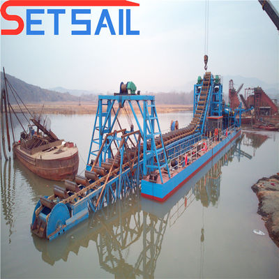 75kw-240kw motor principal de potência de balde tipo cadeia de dragagem de ouro para rio diamante e areia
