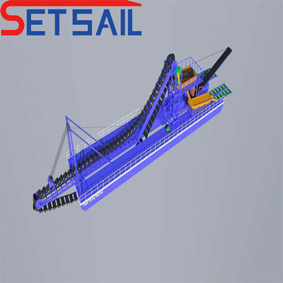 Chain Bucket River Mining Dredger para Sand Gold 7.5kw-100kw Força do motor de elevação