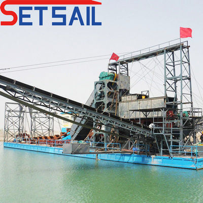 Chain Bucket River Mining Dredger para Sand Gold 7.5kw-100kw Força do motor de elevação