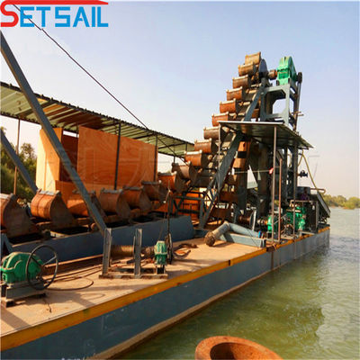 Dredger de ouro de caixa de cadeia de desempenho estável com pára-choques de agitação Recuperação precisa de ouro